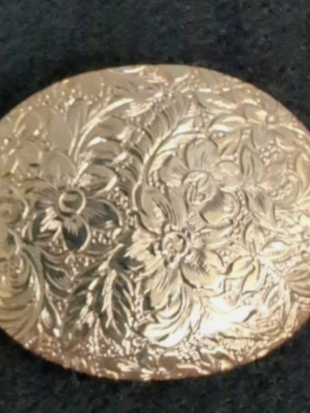 Gold Decorative Etched Broach